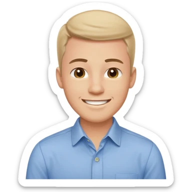 An outgoing office worker male in his late 20s, cheerful image sticker