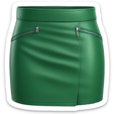 Green leather mini skirt isolated sticker