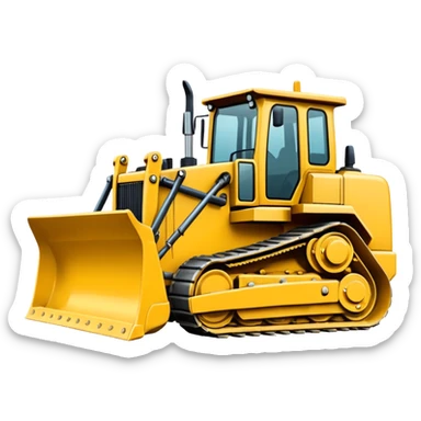Design a bulldozer truck with a large front blade sticker