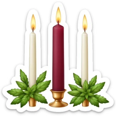 taper candles with herbs Burgundy sticker