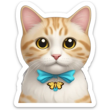 gato com asas de borboleta sticker