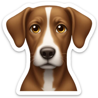 Brown dog with white stripe down face sticker