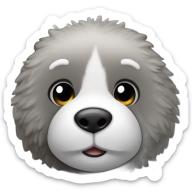 Black and white teddy bear close-up sticker