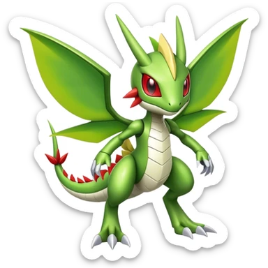 Cute Cool Edgy Shiny Futuristic Ethereal Legendary Kartana-Digimon-Scyther-Flygon-hybrid full body sticker