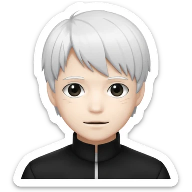 ken kaneki black and white hair sticker