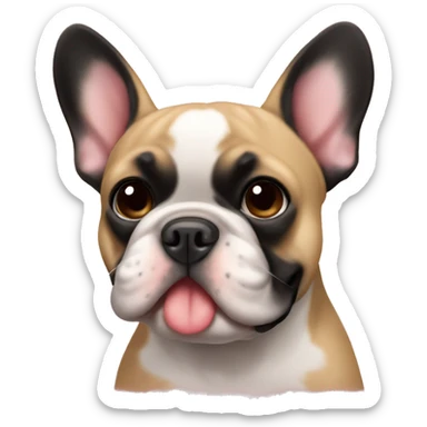 Black and tan colored French bulldog hearts sticker