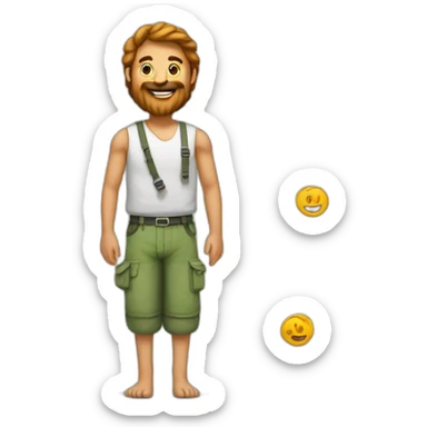 Un portugais avec des jambes poilues qui construit un mur sticker