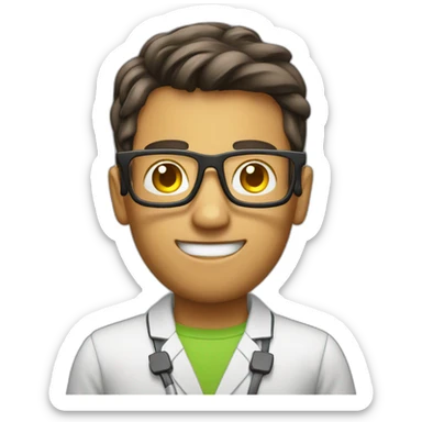 a nerd coding on his smartphone sticker