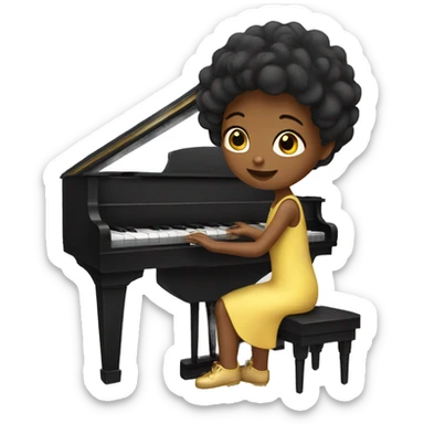 A girl playing piano  sticker