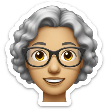 Femme âgée avec des petites lunettes cheveux courts gris  sticker