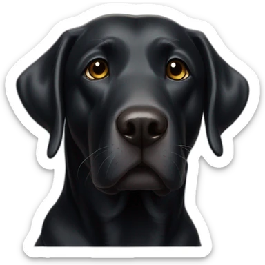 Senior Black lab round head tiny black eyes small tongue sticker