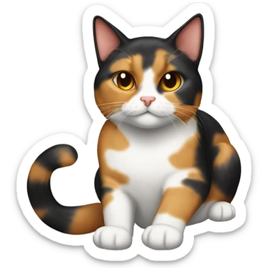 Calico cat saying “Fuck Wednesdays! I’m going back to bed.” sticker