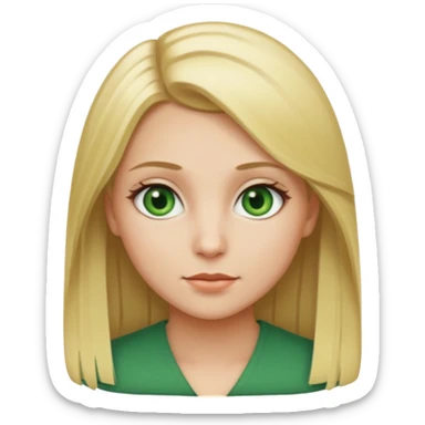 Girl with blonde straigt hair and green eyes sticker