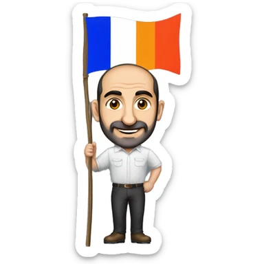 Pashinyan with Armenian flag FLORIST sticker
