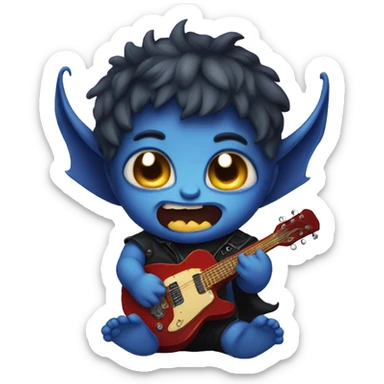 baby demon lstening music sticker