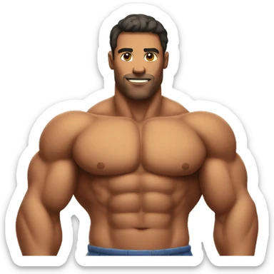strong man with muscles  sticker