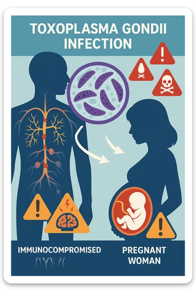 Toxoplasma gondii, infetta uomo immunodepresso e donne incinta. Causando gravi problemi sticker