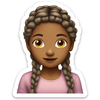 Little girl with braided hair. sticker