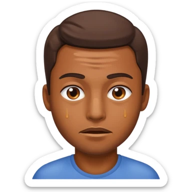 Brown skinned sweating male sticker