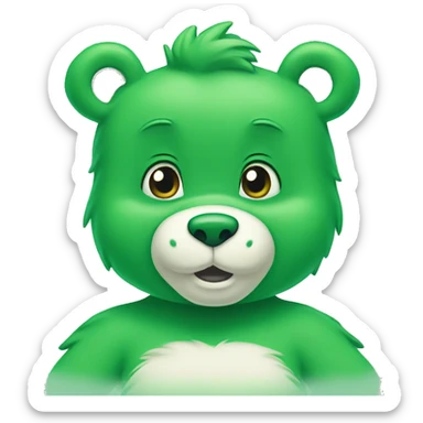 Green Care bear  sticker