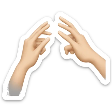 Hands making the gesture of an 'H'. Both hands are facing each other, with the middle and ring fingers joined to form the letter 'H'. The hands should be in a natural position, with a neutral skin tone and simple details. sticker