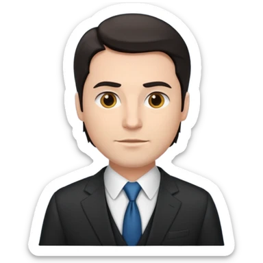 Create a white man with dark air lawer sticker