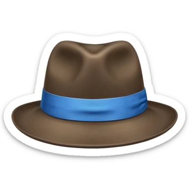 a fedora emoji with a blue band sticker