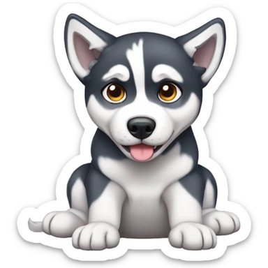 Melting husky puppy sticker