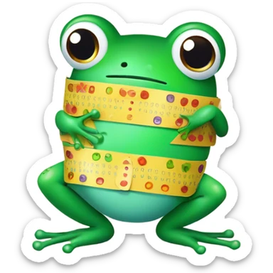 Little Frog with 3 band aids on belly sticker