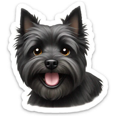 Happy black  cairn terrier  sticker