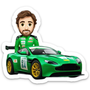 green fernando alonso aston martin sticker