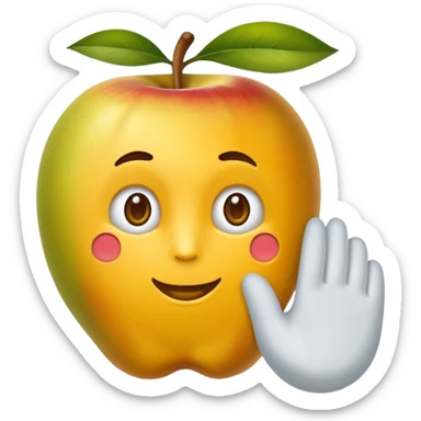 ein tiefer Teller mit breitem rand, darin ein haufen mit gelber Krümel unterschiedlicher Grösse. obendrauf seitlich ein Häufchen Apfelmus. ein Löffel steckt drin sticker