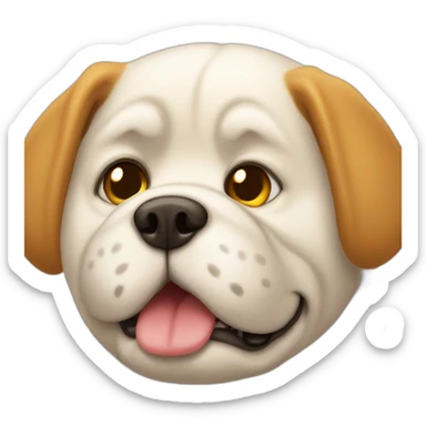 too fat dog with a cat sticker