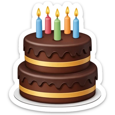 a big three-tiered chocolate birthday cake without candle sticker