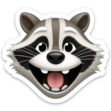 Raccoon laughing hard sticker