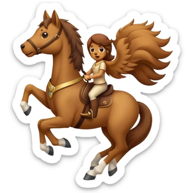 a dog riding a horse sticker