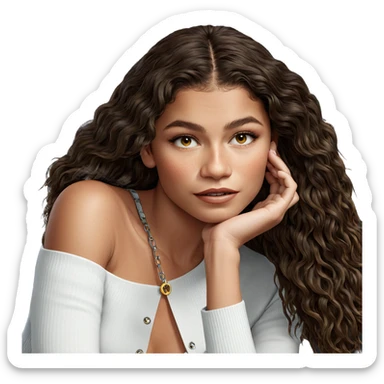 realistic portrait of girl sticker