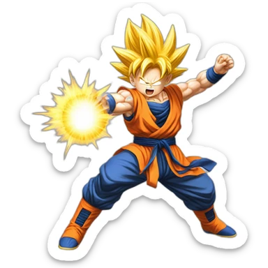 goku firing a kamehameha sticker