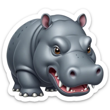 Angry hippopotamus sticker