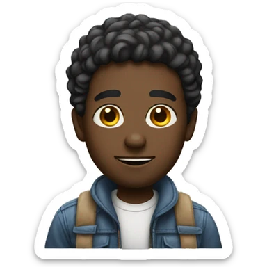 A black male with old cheap clothes  sticker