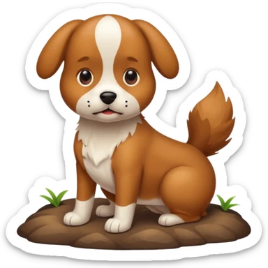 Dog pooping  sticker