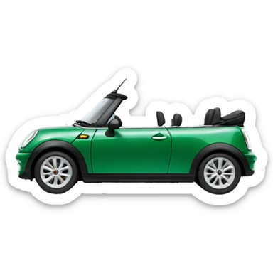 Green convertible mini cooper sticker