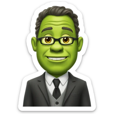 Shrek in a suit sticker