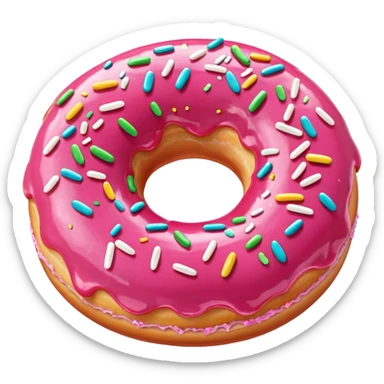 Pink donut sticker