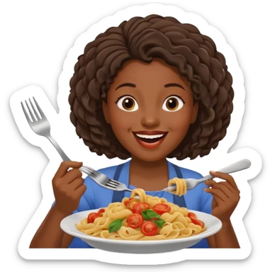 the black woman who eats pasta sticker