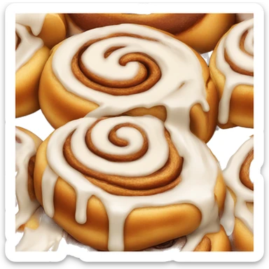 Cinnamon bun with icing sticker