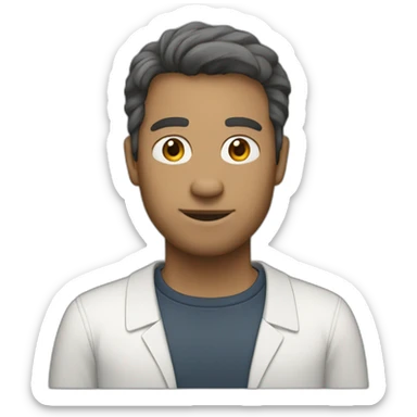 Engineer, white had, fair skintone, bad haircut sticker