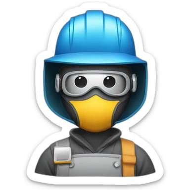 Masked welder sticker