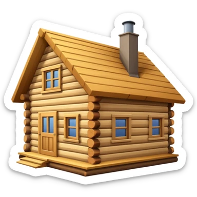under construction log house sticker