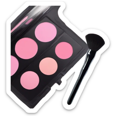 a pretty pink blush and a black brush  sticker